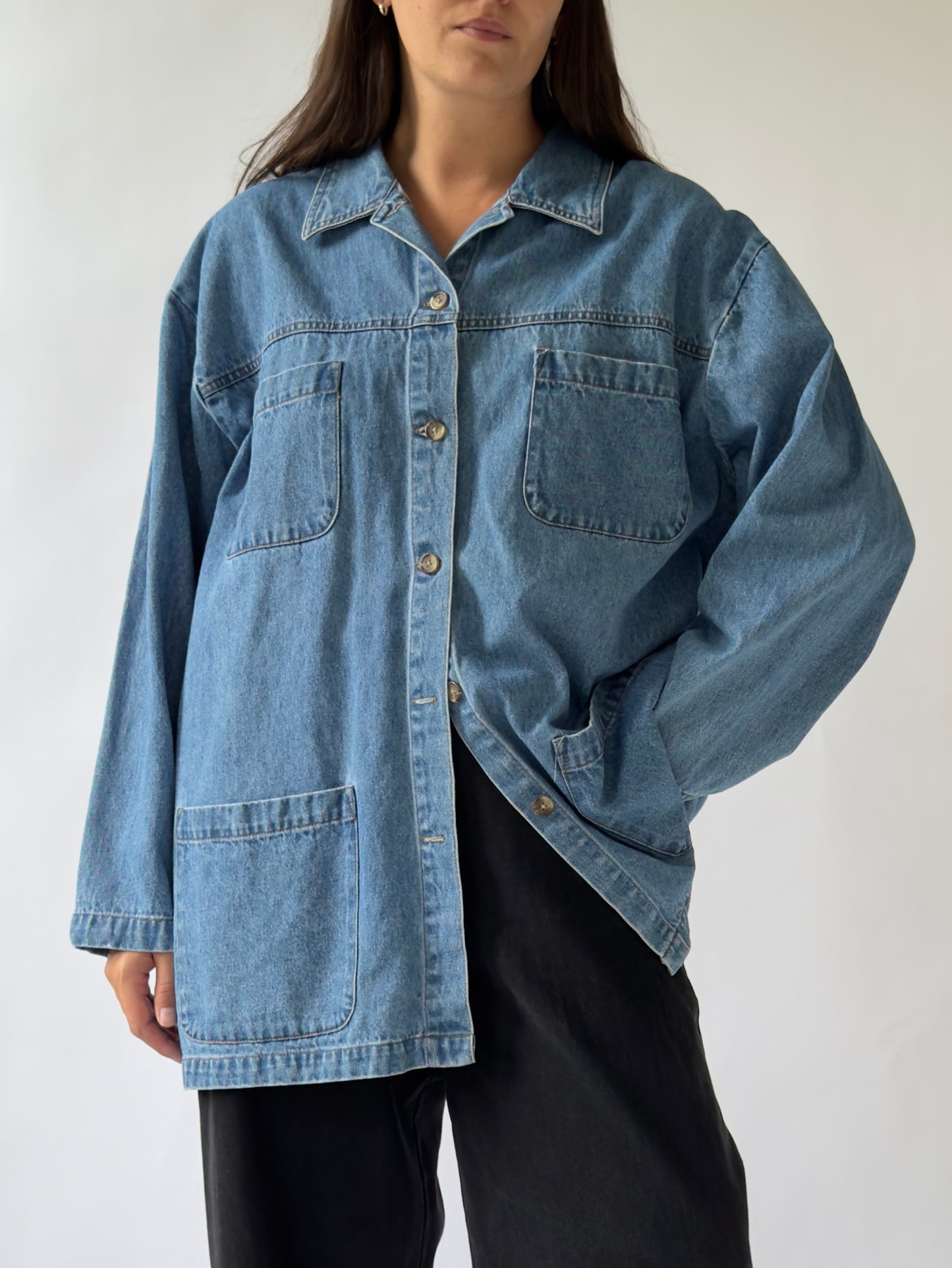 Vintage Denim Chore Coat