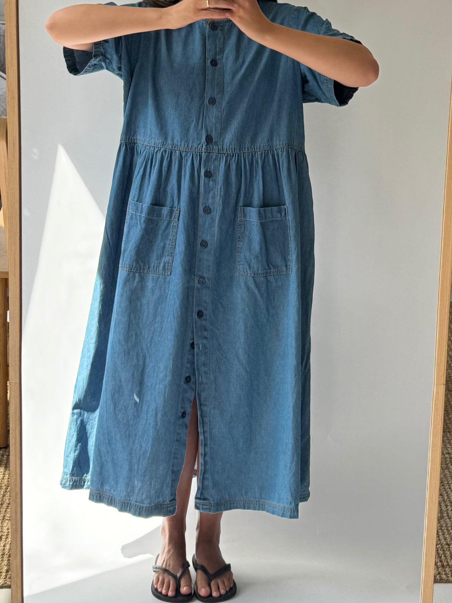 Vintage Denim Pocket Dress