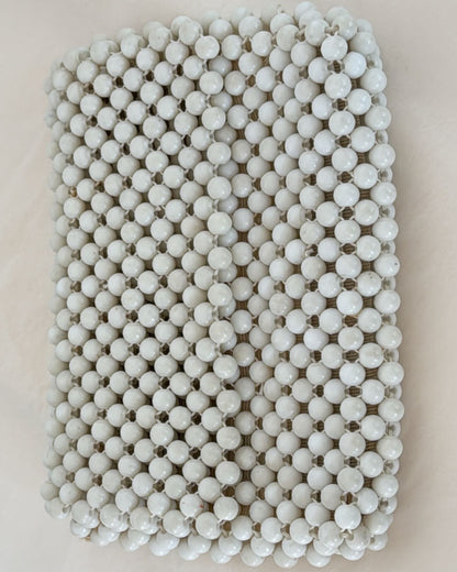 Mid-Century Wood Bead Clutch
