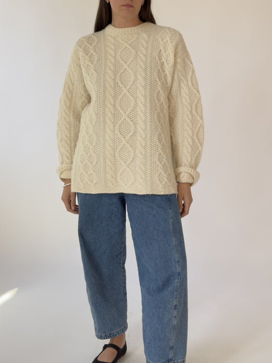 Vintage J Crew Wool Cable Knit Sweater