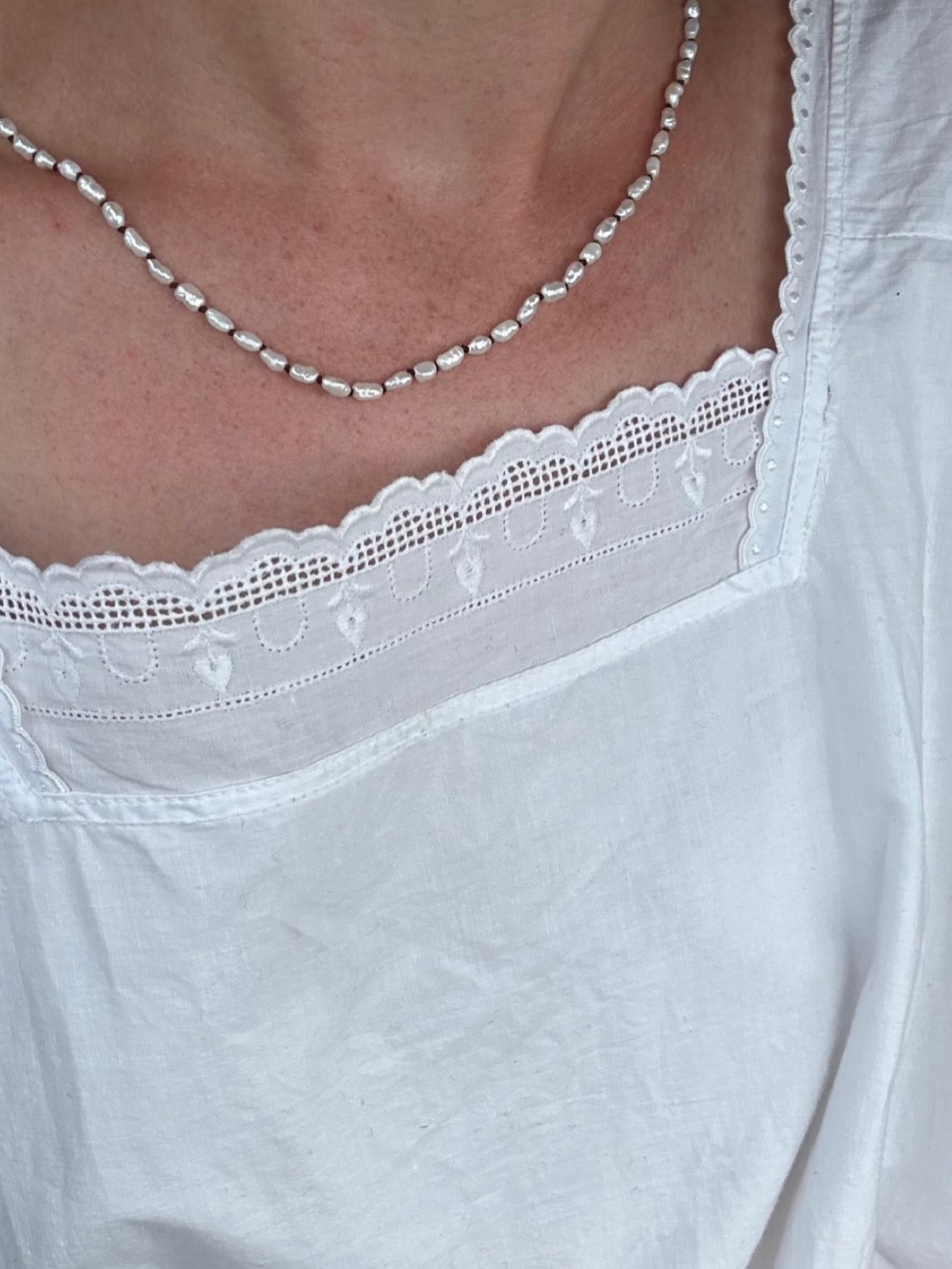 Hand Knotted Pearl Neckalce