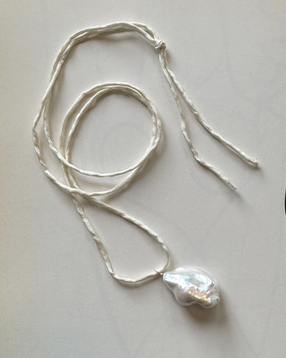 Pearl Pendant on Silk