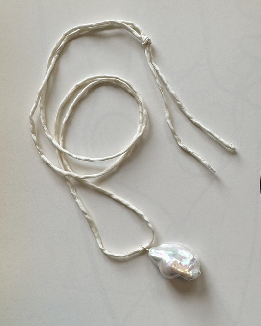 Pearl Pendant on Silk