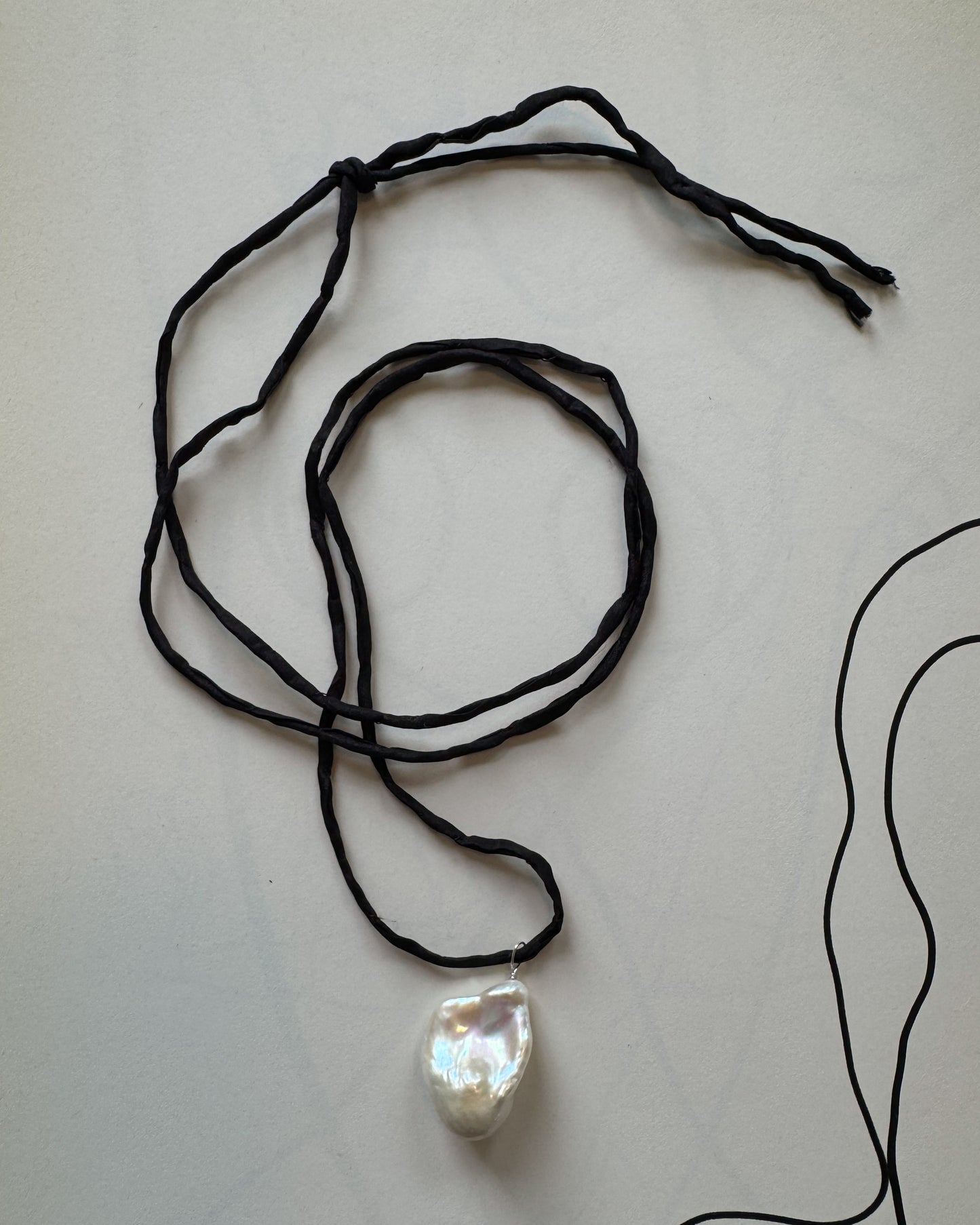 Pearl Pendant on Silk