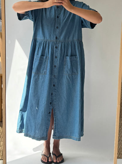 Vintage Denim Pocket Dress