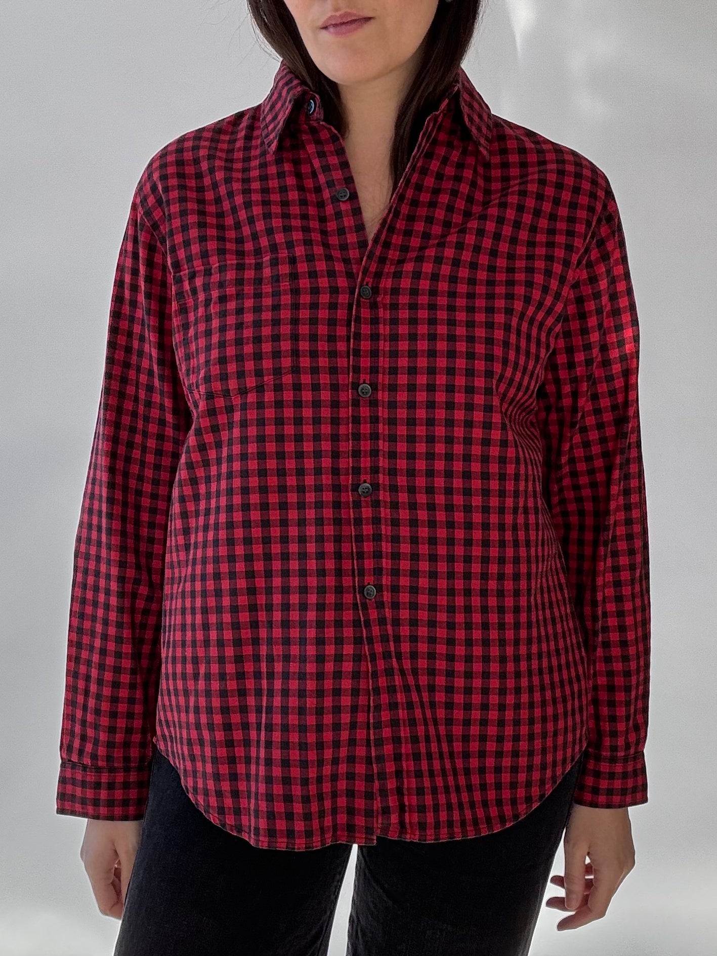 Vintage Plaid Cotton Button Up Shirt