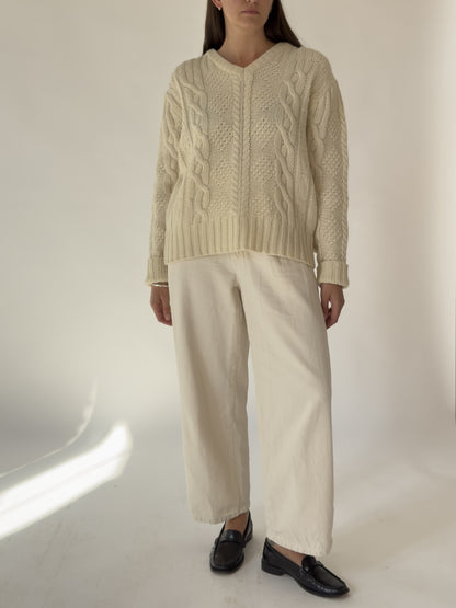 Vintage Wool Cable Knit Sweater