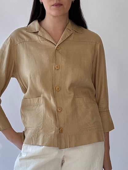 Vintage Silk Linen Shirt